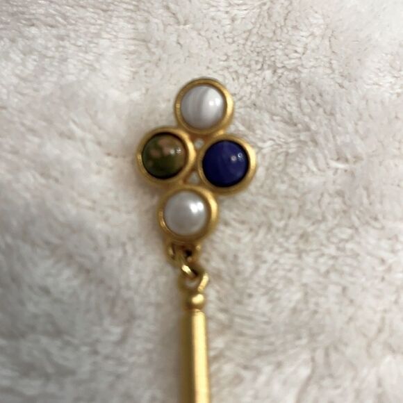 Vintage Y2K Gold Matte Dangling Pierced Earrings - Picture 9 of 13